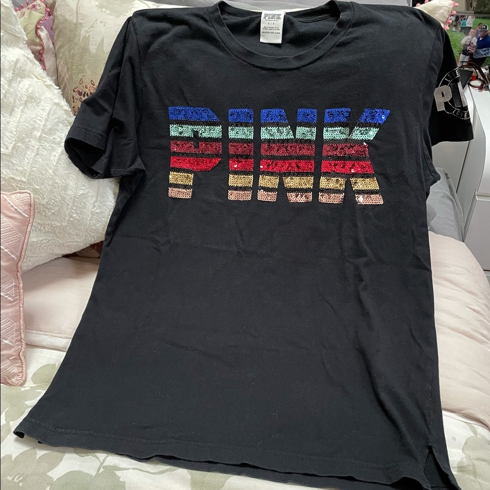 Victoria Secret Pink Bling Rainbow Top